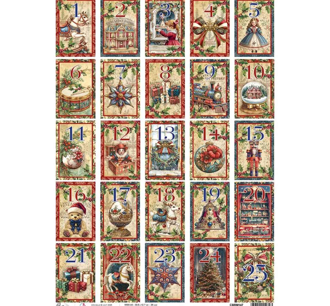 New Ciao Bella Motiv-Strohseide "Toy Shop - Adventskalender", DIN A3