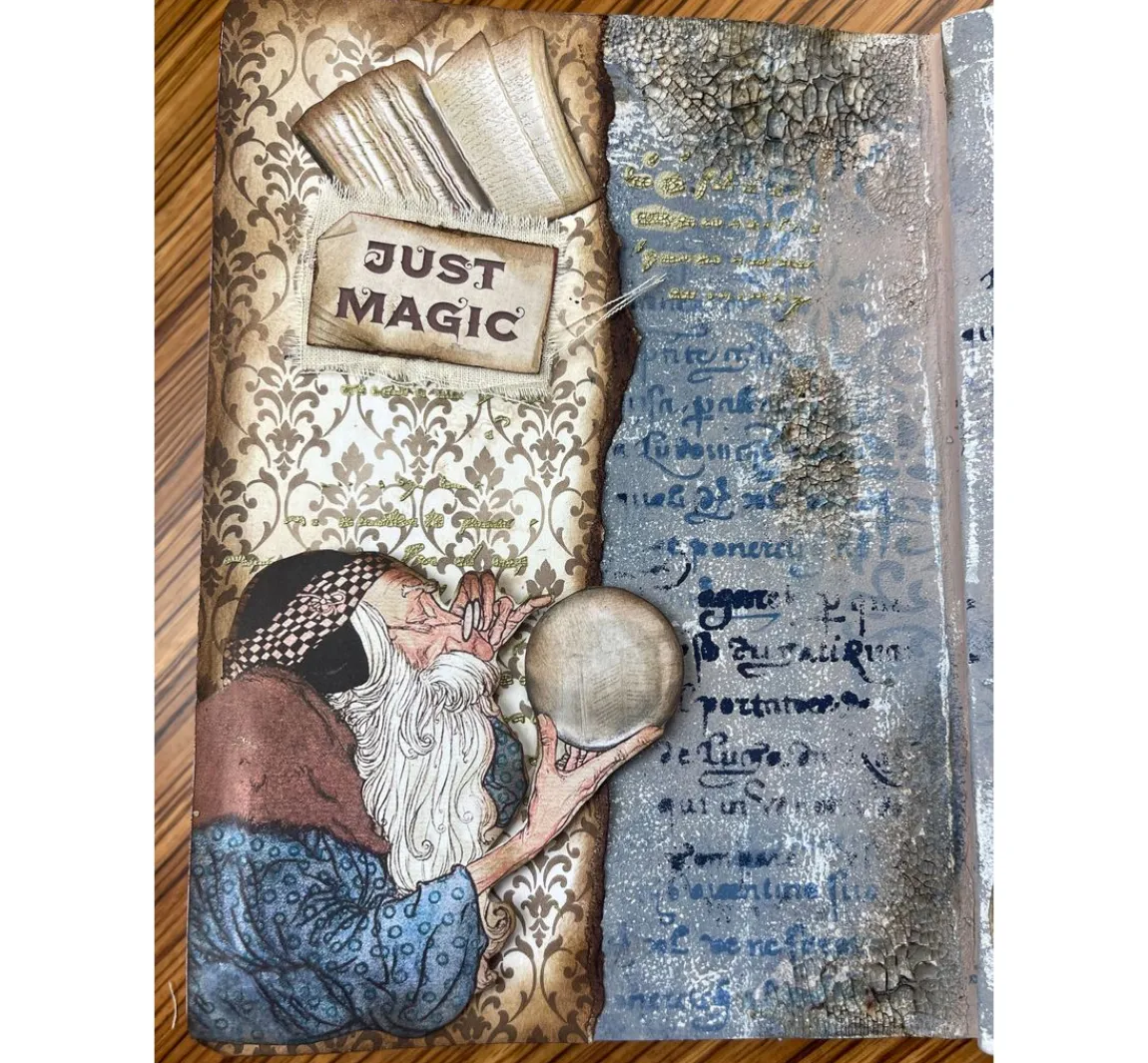 Best Stamperia Motiv-Strohseide "Vintage Library Flowers"