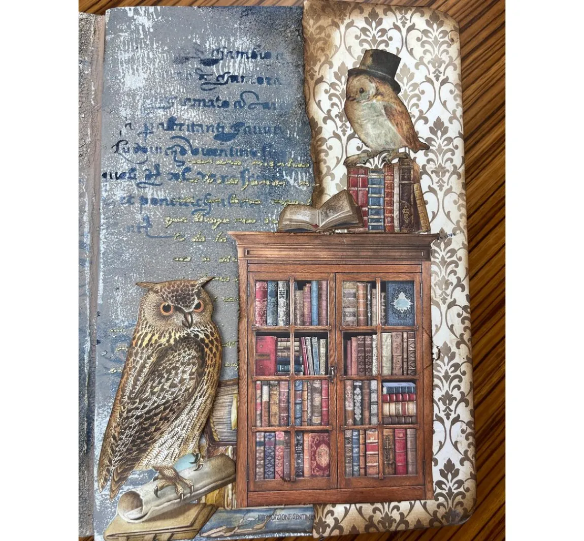 Best Stamperia Motiv-Strohseide "Vintage Library Flowers"