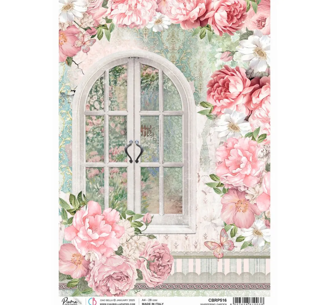 Discount Ciao Bella Motiv-Strohseide "Whispering Garden"
