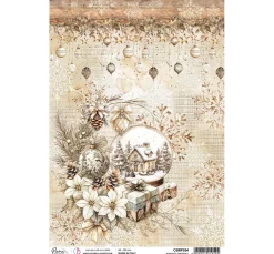 New Ciao Bella Motiv-Strohseide "Winter Season - Romantic Snowball"
