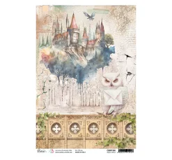 Online Ciao Bella Motiv-Strohseide "Wizard Academy - Magic Castle"
