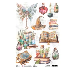 Sale Ciao Bella Motiv-Strohseide "Wizard Academy - Bücher und Zaubertrank"