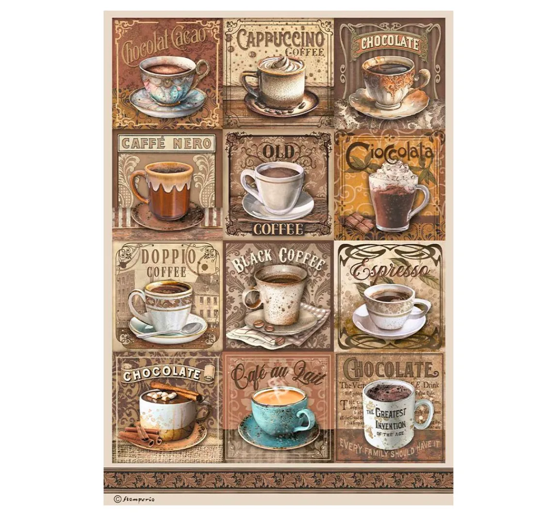 Stamperia Motiv-Strohseiden Sortiment "Coffee and Chocolate"