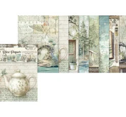 Online Stamperia Motiv-Strohseiden Sortiment "Herbarium Silvae", 8er Set