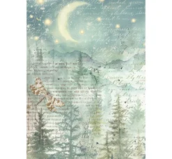 Online Stamperia Motiv-Strohseiden Sortiment "Herbarium Silvae", 8er Set
