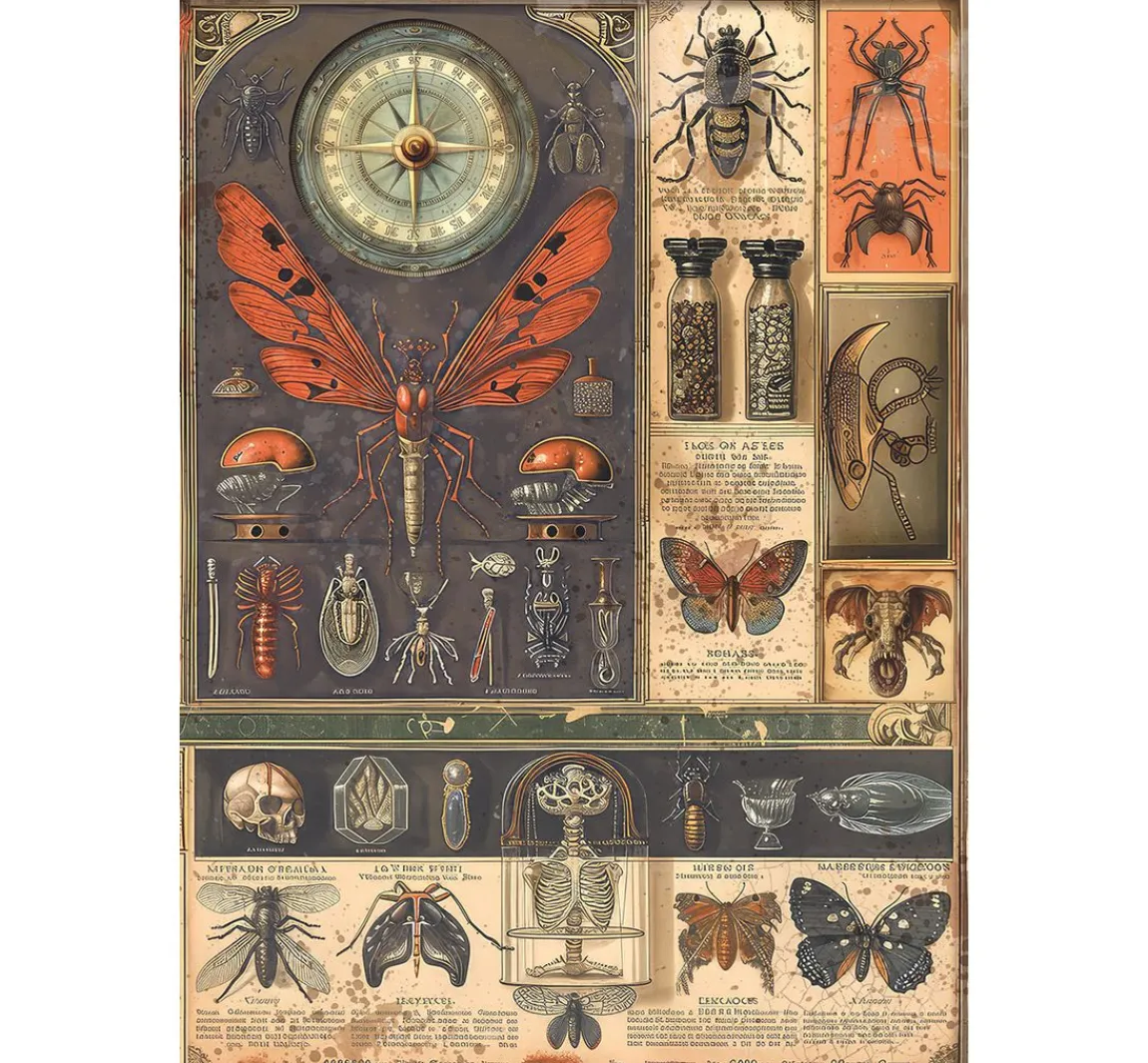 Outlet Ciao Bella Motiv-Strohseiden Sortiment "Cabinet of Curiosities", 8er-Set