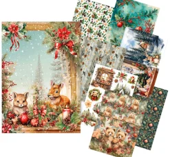 Clearance Ciao Bella Motiv-Strohseiden Sortiment "Cosy Christmas", 8er-Set