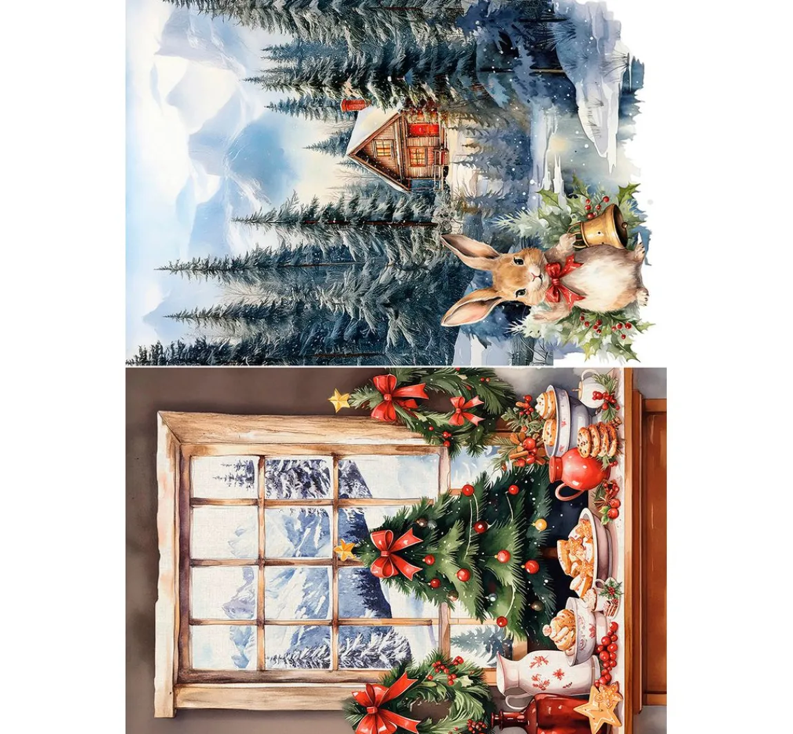 Clearance Ciao Bella Motiv-Strohseiden Sortiment "Cosy Christmas", 8er-Set