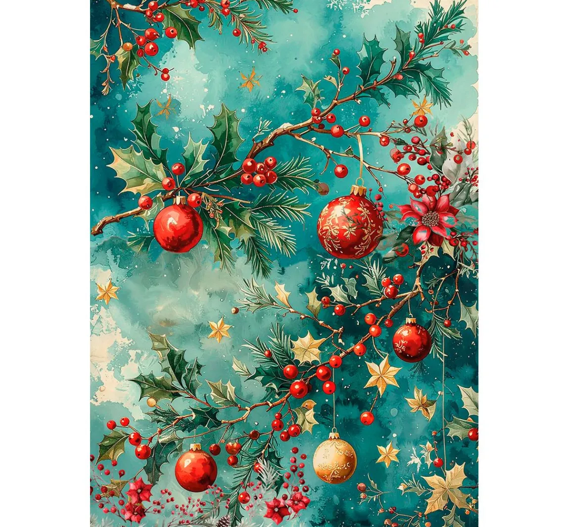 Clearance Ciao Bella Motiv-Strohseiden Sortiment "Cosy Christmas", 8er-Set