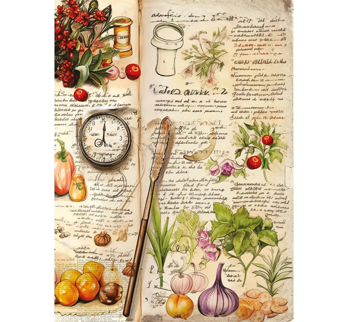 Hot Ciao Bella Motiv-Strohseiden Sortiment "Cookbook", 8er-Set