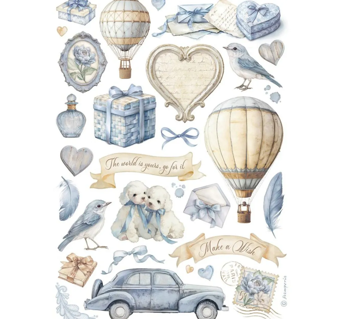 Sale Stamperia Motiv-Strohseiden Sortiment "Timeless", 6er-Set