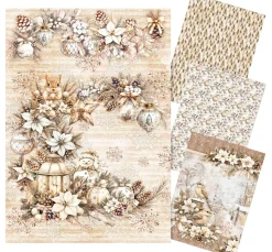 Sale Ciao Bella Motiv-Strohseiden Sortiment "Winter Season", 4er-Set