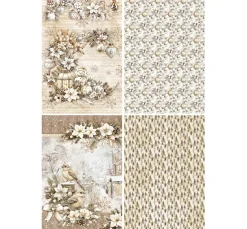 Sale Ciao Bella Motiv-Strohseiden Sortiment "Winter Season", 4er-Set