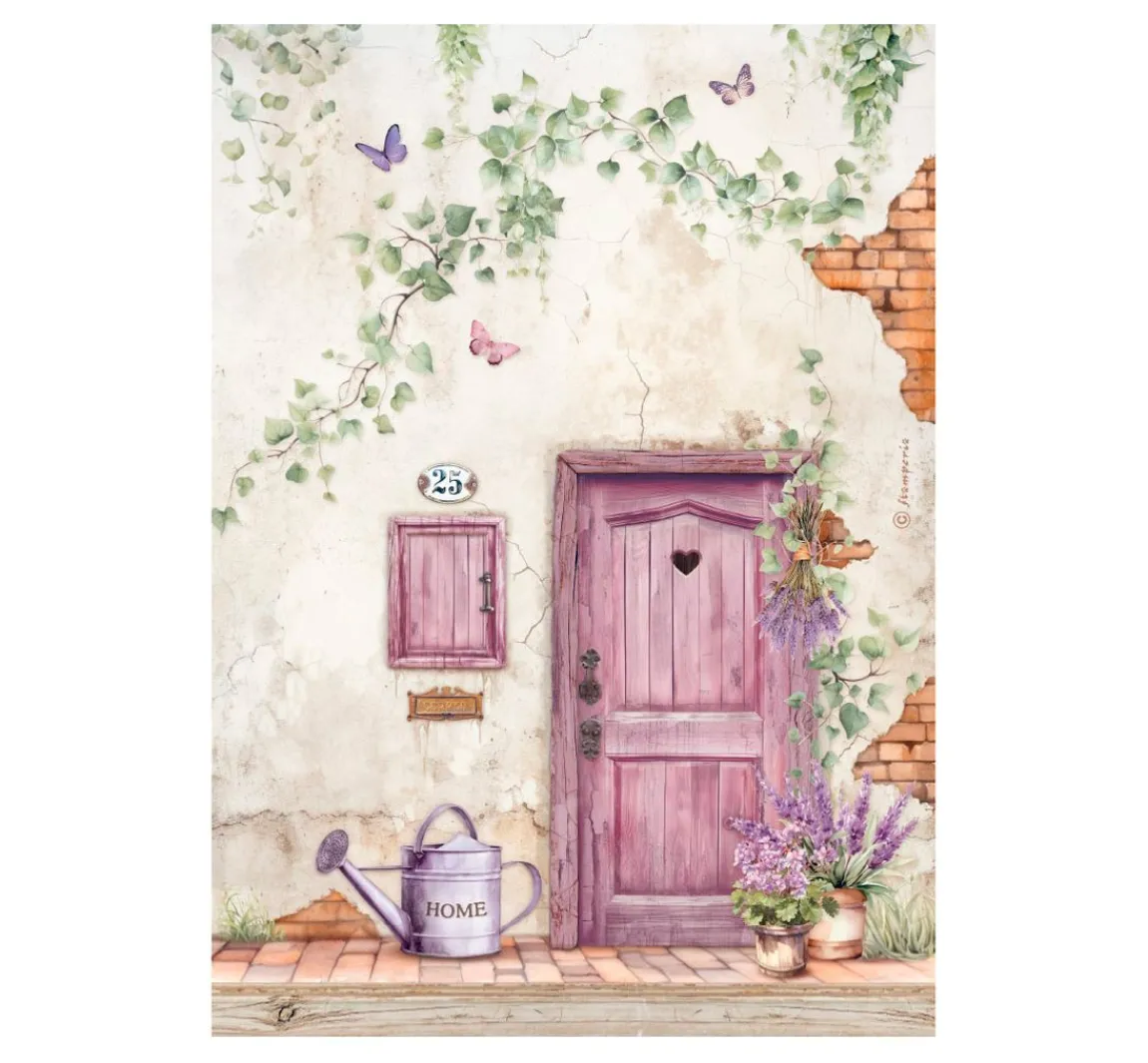 Online Stamperia Motiv-Strohseiden Sortiment "Lavender"