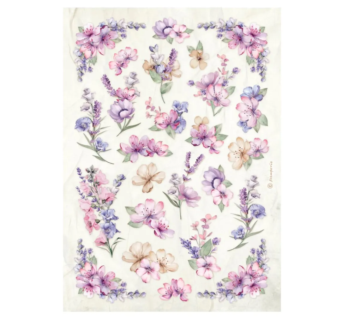 Online Stamperia Motiv-Strohseiden Sortiment "Lavender"