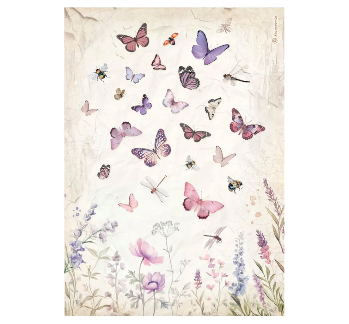 Online Stamperia Motiv-Strohseiden Sortiment "Lavender"