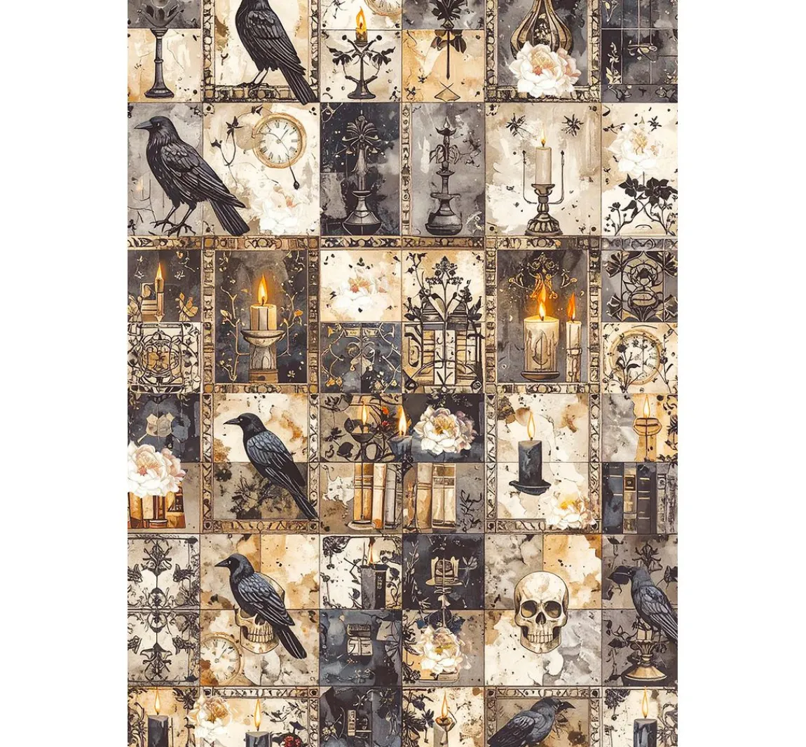 Discount Ciao Bella Motiv-Strohseiden Sortiment "Dark Akademia", 8er-Set