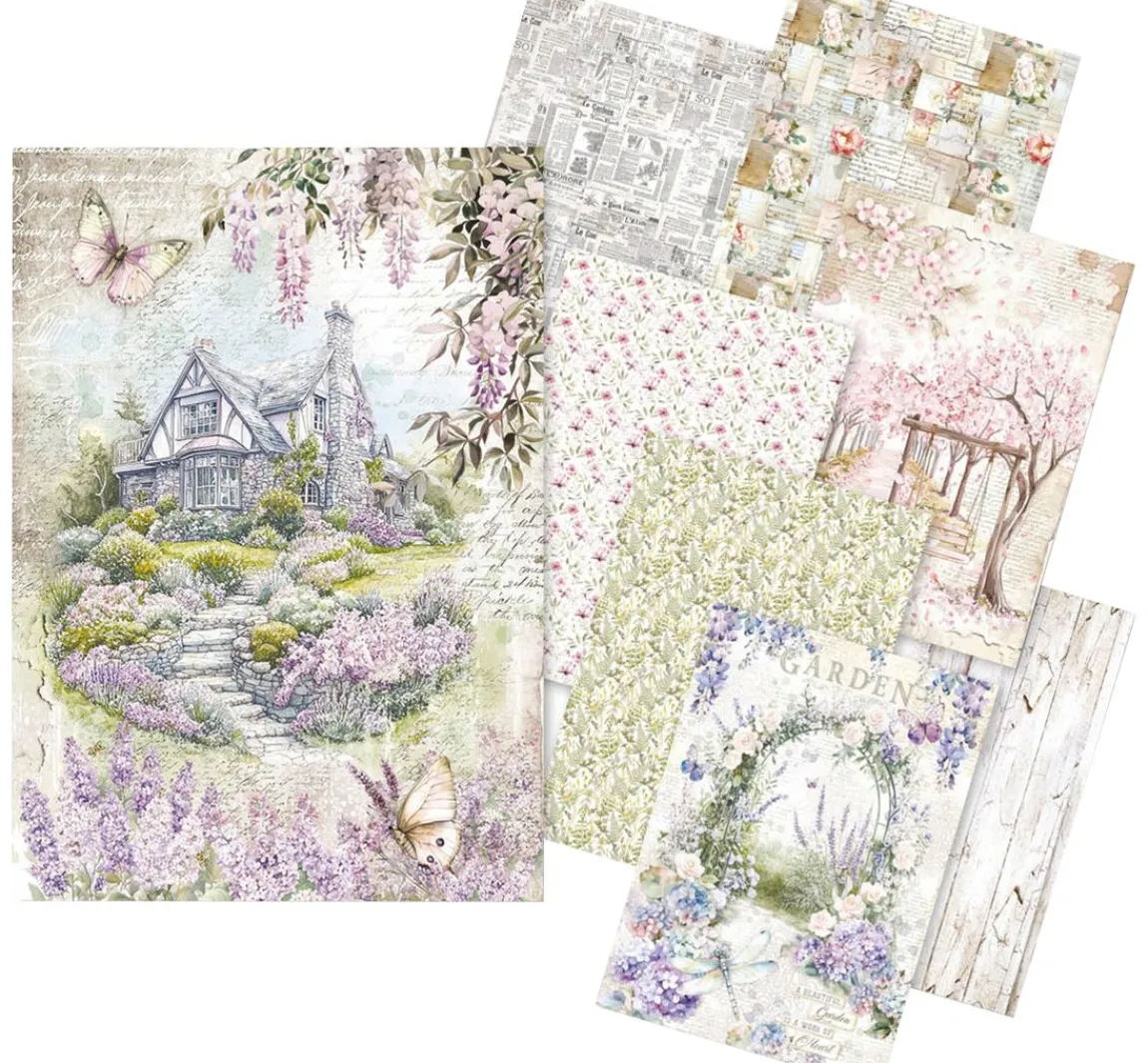 Hot Ciao Bella Motiv-Strohseiden Sortiment "Secret Garden", 8er-Set