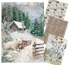 Ciao Bella Motiv-Strohseiden Sortiment "Forest Tales", 4er-Set
