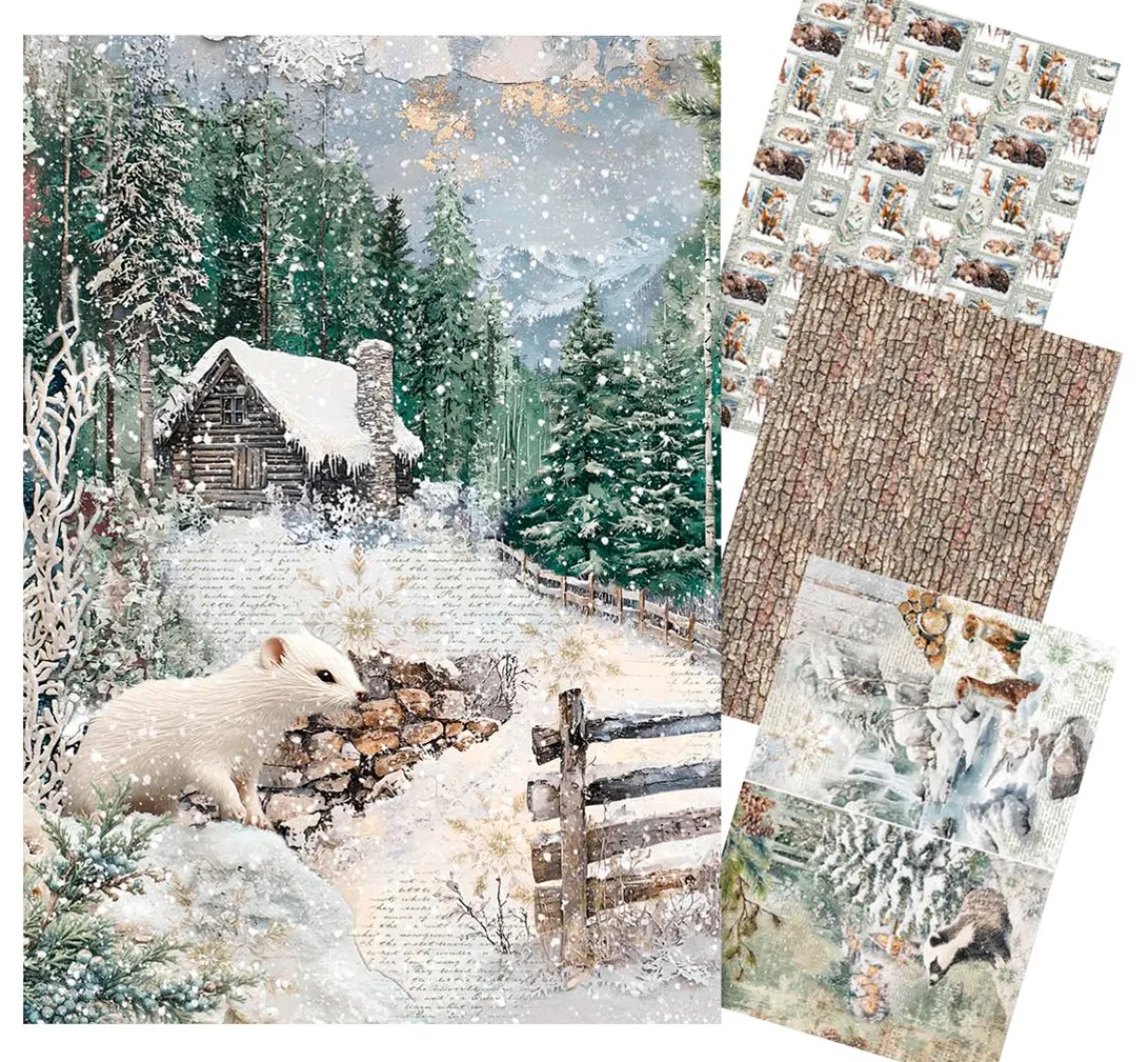Ciao Bella Motiv-Strohseiden Sortiment "Forest Tales", 4er-Set