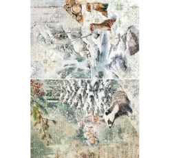 Ciao Bella Motiv-Strohseiden Sortiment "Forest Tales", 4er-Set