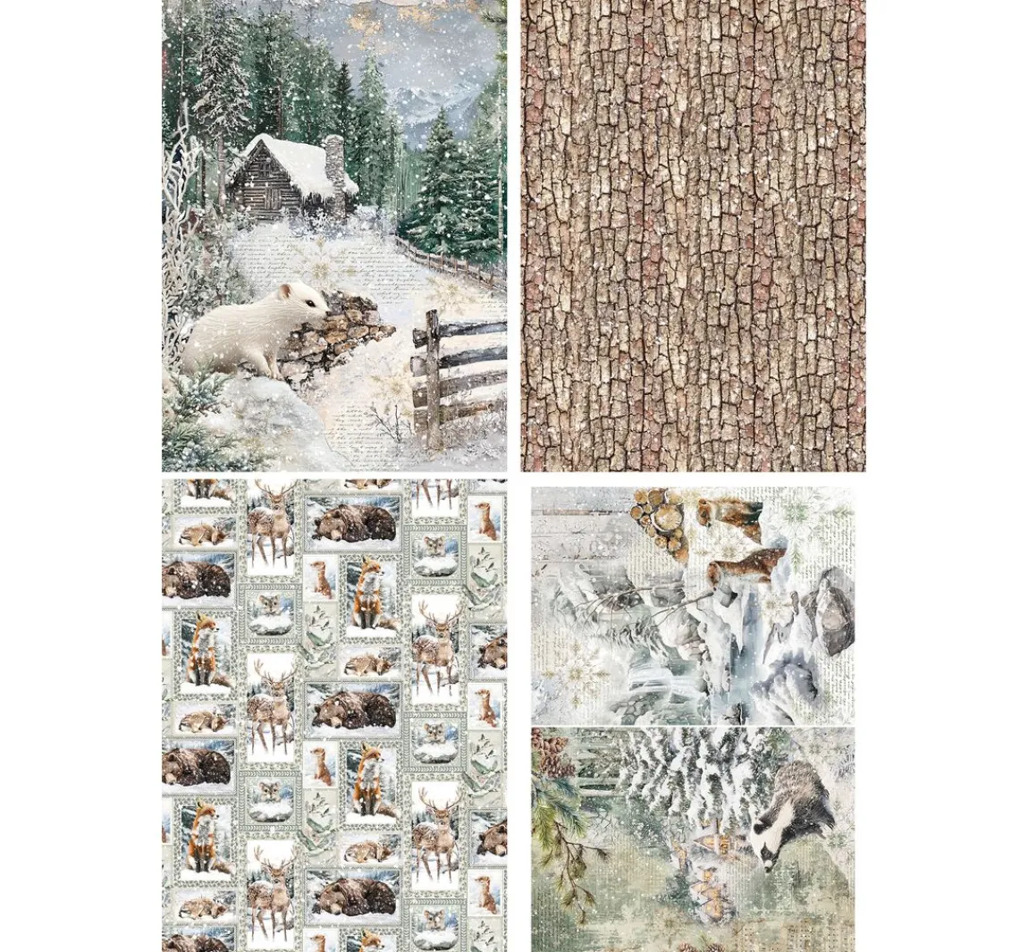 Ciao Bella Motiv-Strohseiden Sortiment "Forest Tales", 4er-Set