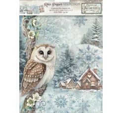 Discount Stamperia Motiv-Strohseiden Sortiment "The Owl's House"