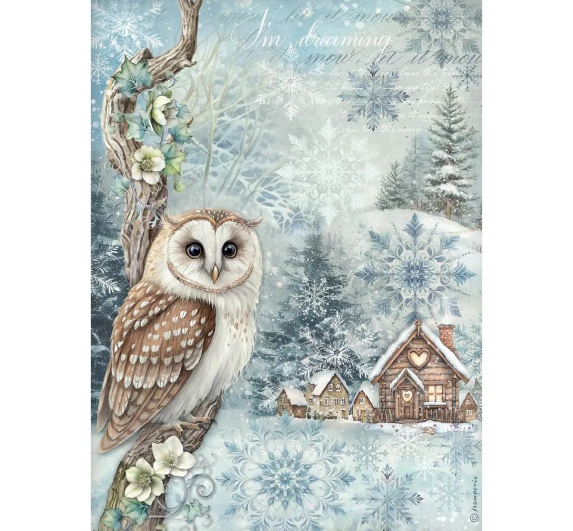 Discount Stamperia Motiv-Strohseiden Sortiment "The Owl's House"