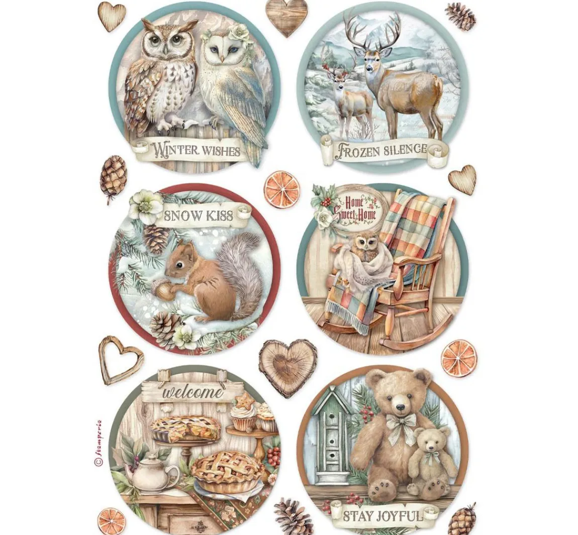 Discount Stamperia Motiv-Strohseiden Sortiment "The Owl's House"