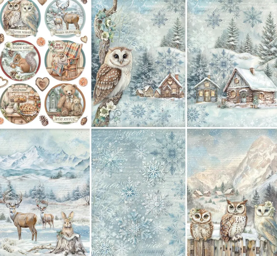 Discount Stamperia Motiv-Strohseiden Sortiment "The Owl's House"