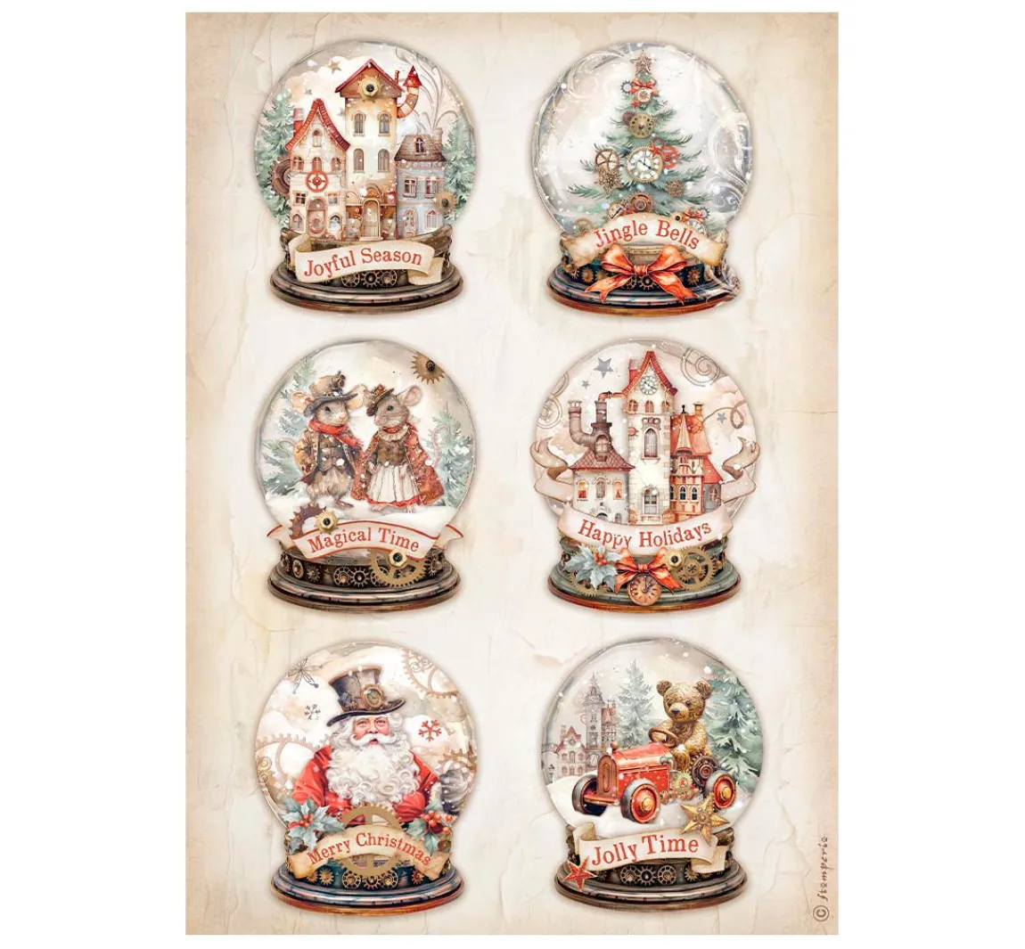 New Stamperia Motiv-Strohseiden Sortiment "Gear up for Christmas"