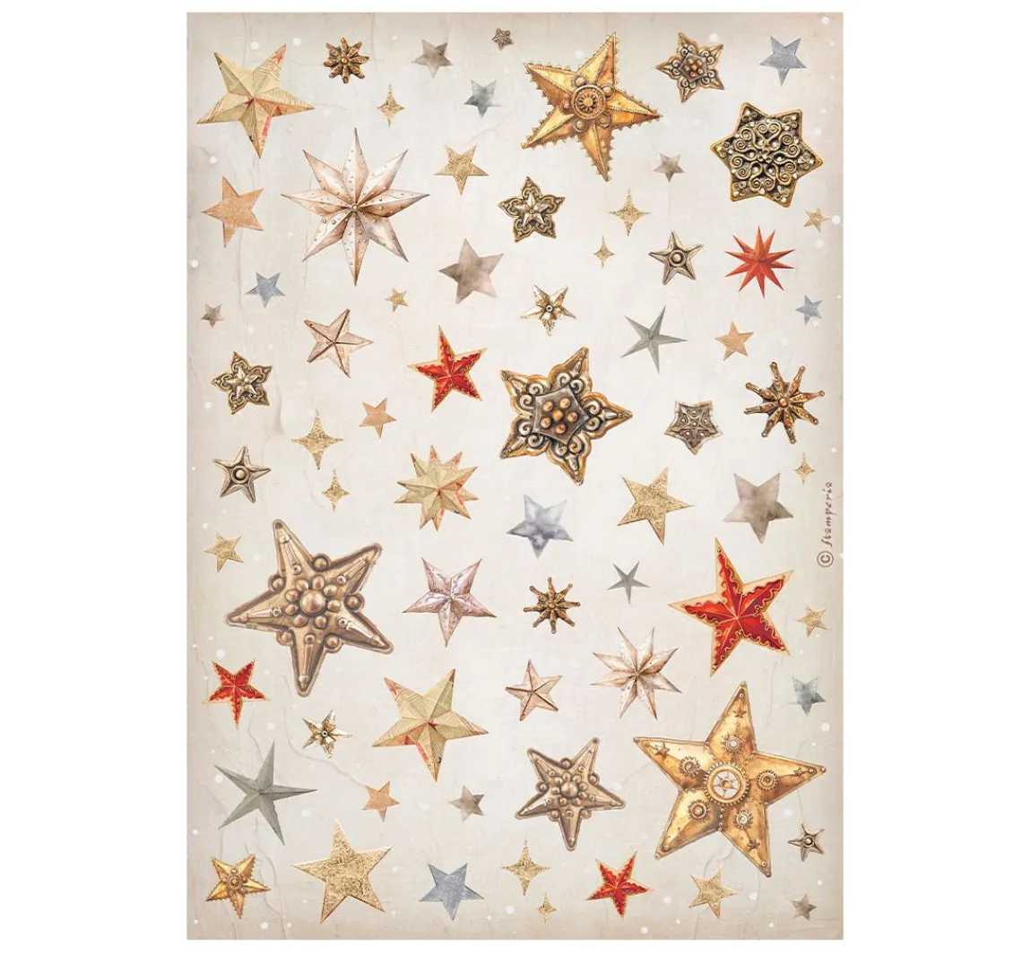 New Stamperia Motiv-Strohseiden Sortiment "Gear up for Christmas"