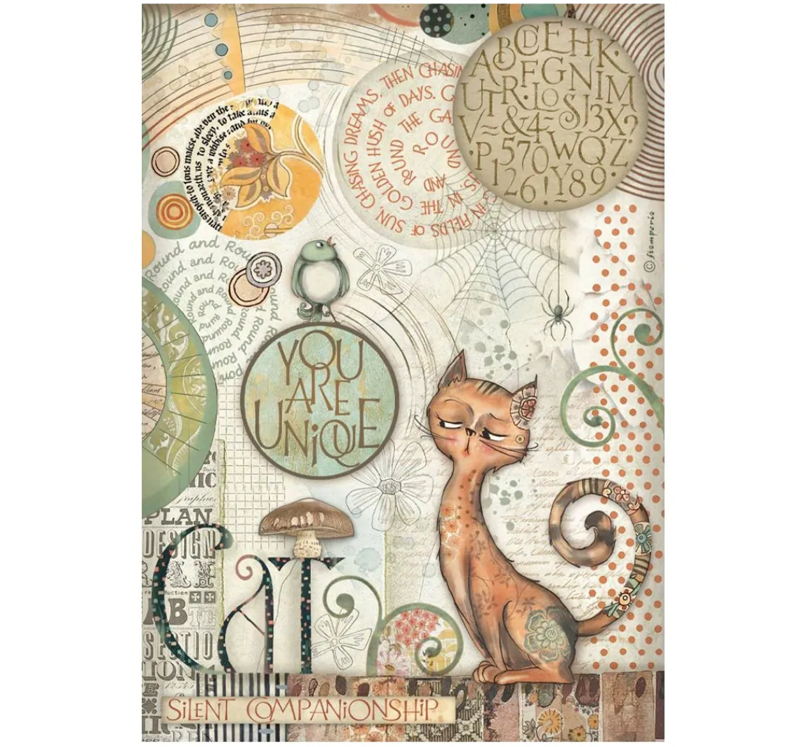 Discount Stamperia Motiv-Strohseiden Sortiment "Furry Friends"