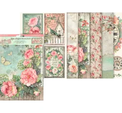 Online Stamperia Motiv-Strohseiden Sortiment "House of Roses", 6er-Set