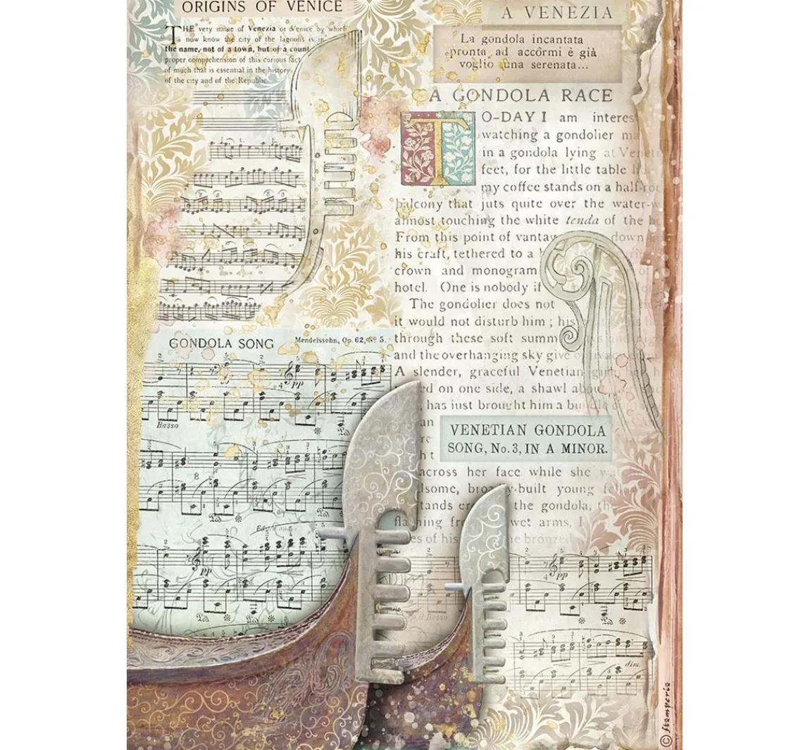 Hot Stamperia Motiv-Strohseiden Sortiment "Venice City of Art", 6er-Set