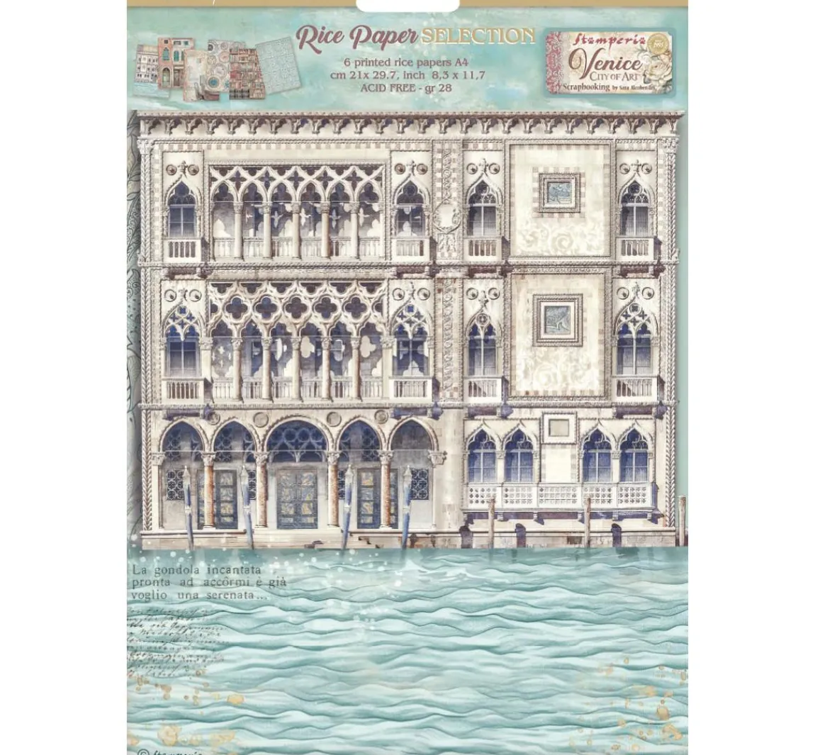 Hot Stamperia Motiv-Strohseiden Sortiment "Venice City of Art", 6er-Set