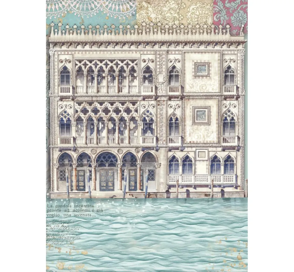 Hot Stamperia Motiv-Strohseiden Sortiment "Venice City of Art", 6er-Set