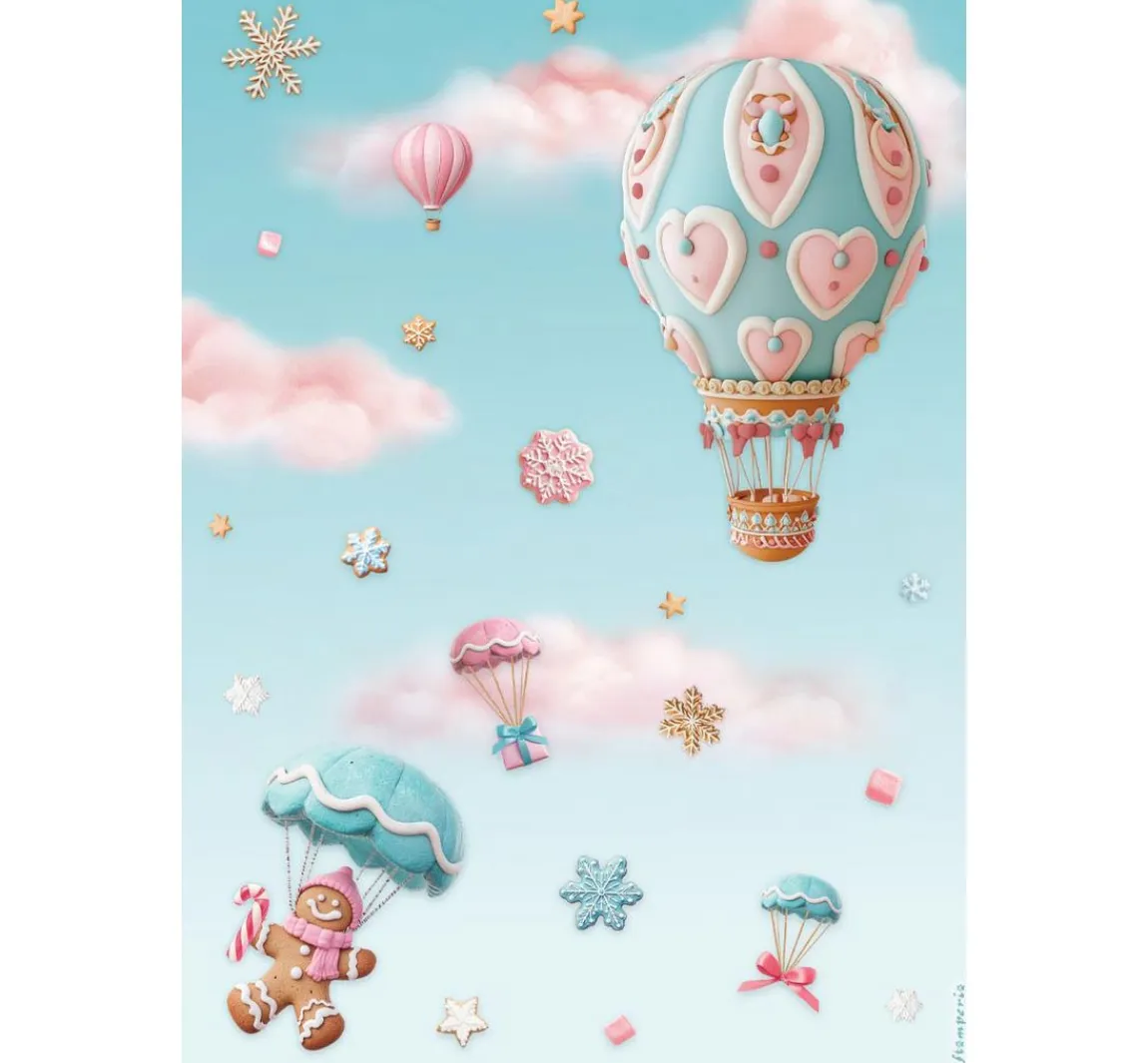 Online Stamperia Motiv-Strohseiden Sortiment "Candy Christmas", 6er-Set