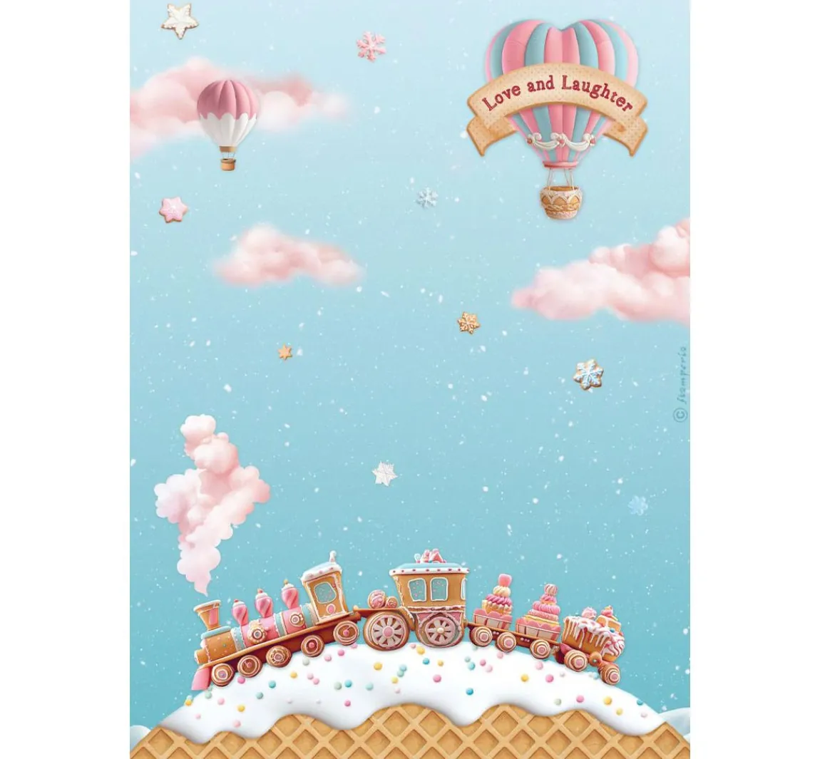 Online Stamperia Motiv-Strohseiden Sortiment "Candy Christmas", 6er-Set