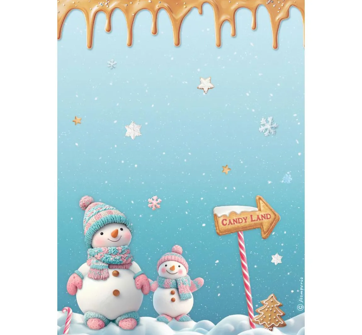 Online Stamperia Motiv-Strohseiden Sortiment "Candy Christmas", 6er-Set
