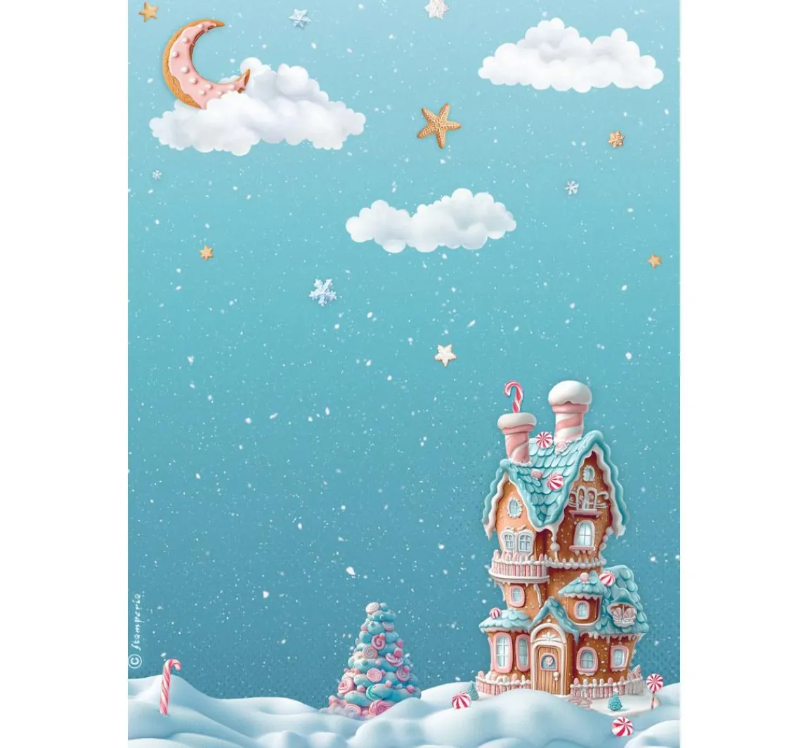 Online Stamperia Motiv-Strohseiden Sortiment "Candy Christmas", 6er-Set