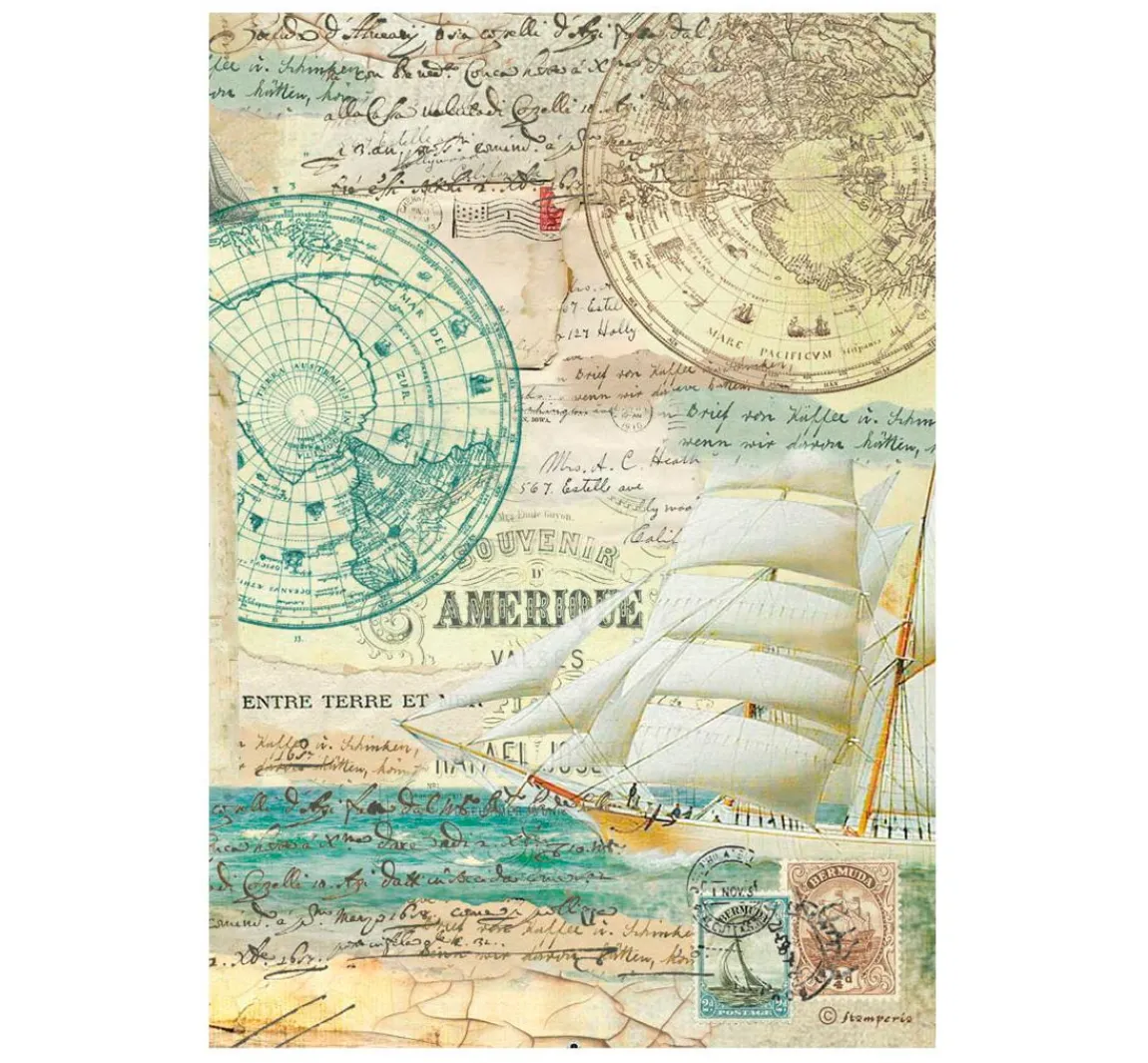 Outlet Stamperia Motiv-Strohseiden Sortiment "Around the World", 6er-Set