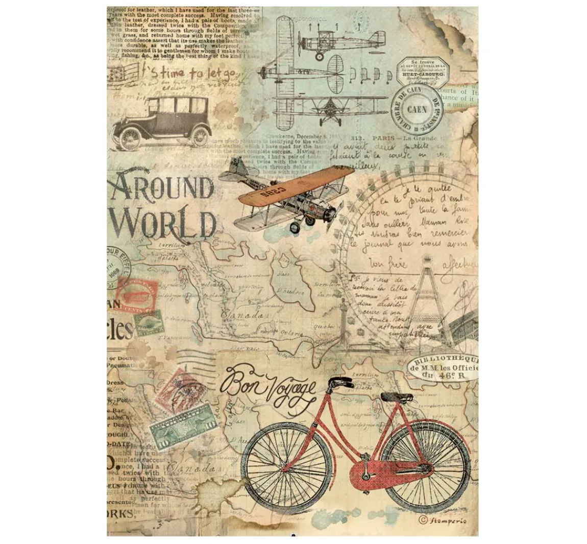 Outlet Stamperia Motiv-Strohseiden Sortiment "Around the World", 6er-Set