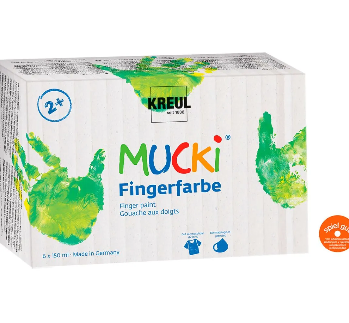 Outlet Kreul Kinder MUCKI Fingerfarbe, 6er-Set, à 150 ml