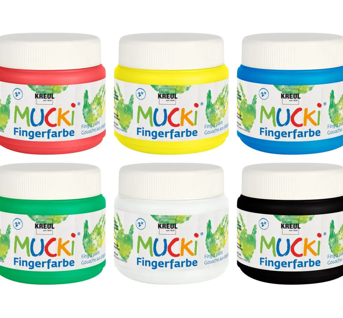 Outlet Kreul Kinder MUCKI Fingerfarbe, 6er-Set, à 150 ml