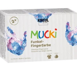 Hot Kreul Kinder MUCKI Funkel-Fingerfarbe, 6er-Set