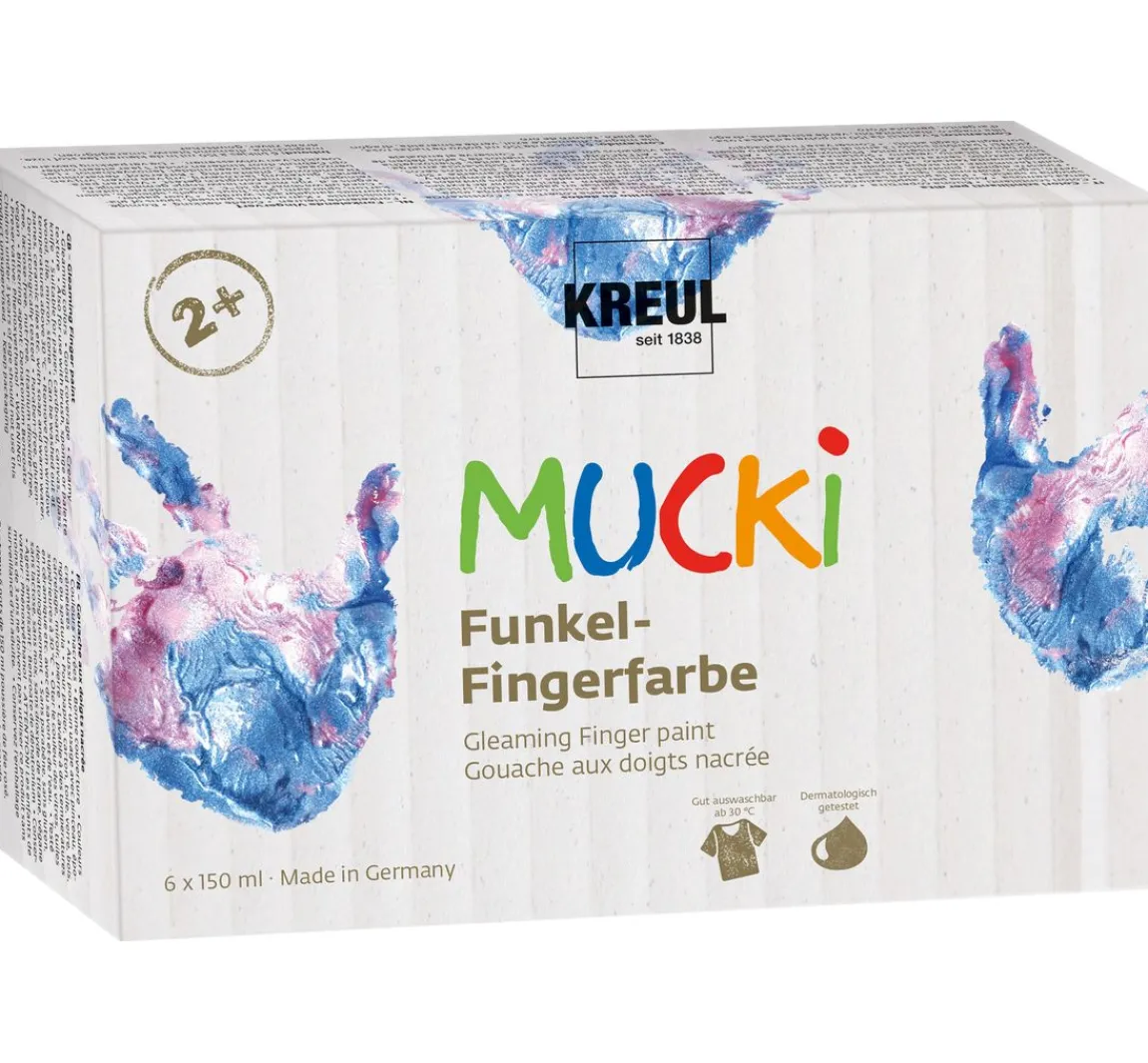 Hot Kreul Kinder MUCKI Funkel-Fingerfarbe, 6er-Set