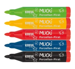 Hot Kreul Kinder Mucki Porzellan-Pirat, Porzellanmalstift, 5er-Set