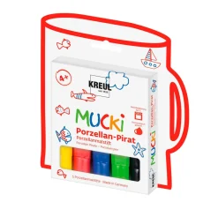 Hot Kreul Kinder Mucki Porzellan-Pirat, Porzellanmalstift, 5er-Set